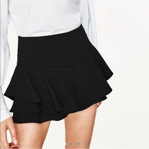 Zara Black Ruffle Skort